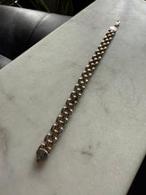 Load image into Gallery viewer, Italian Two-Toned Panther Link Sterling Silver Bracelet 7.25”
