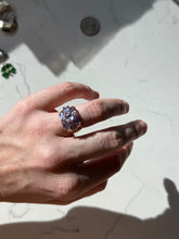 Load image into Gallery viewer, Purple Glass Gold Vermeil Ring Size 5
