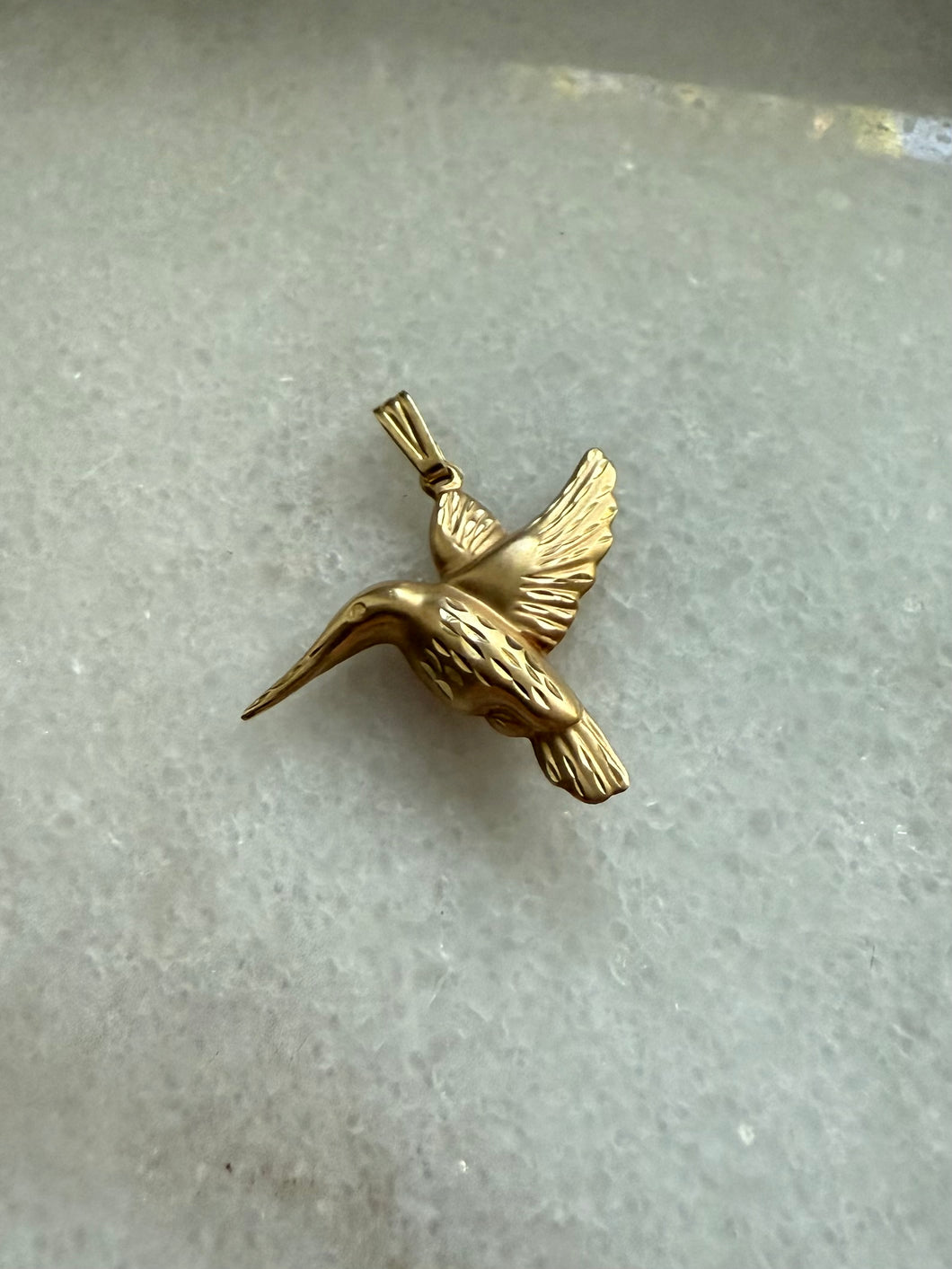 Hummingbird 14k Gold Pendant