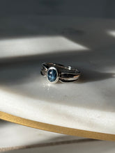 Load image into Gallery viewer, Blue Sapphire Sterling Silver &amp; 14k Gold Ring Size 9
