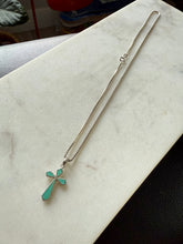Load image into Gallery viewer, Sterling Silver Cross Necklace 17”
