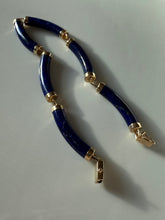 Load image into Gallery viewer, Lapis 14k Yellow Gold Bracelet 7.25”
