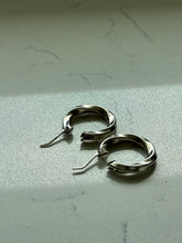 Load image into Gallery viewer, Vintage Sterling Silver Hoop Earrings
