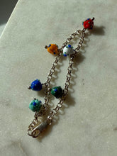 Load image into Gallery viewer, Vintage Sterling Silver Murano Glass Bracelet 7.5”

