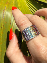 Load image into Gallery viewer, Rainbow Multistone Sterling Silver Ring Size 8.5
