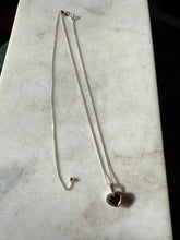 Load image into Gallery viewer, Garnet Heart Sterling Silver Necklace
