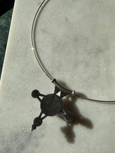 Load image into Gallery viewer, Labradorite &amp; Garnet Sterling Silver Torque Necklace 18”
