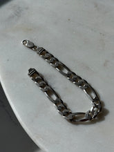 Load image into Gallery viewer, Vintage Solid Sterling Silver Figaro Link Bracelet 8.15”
