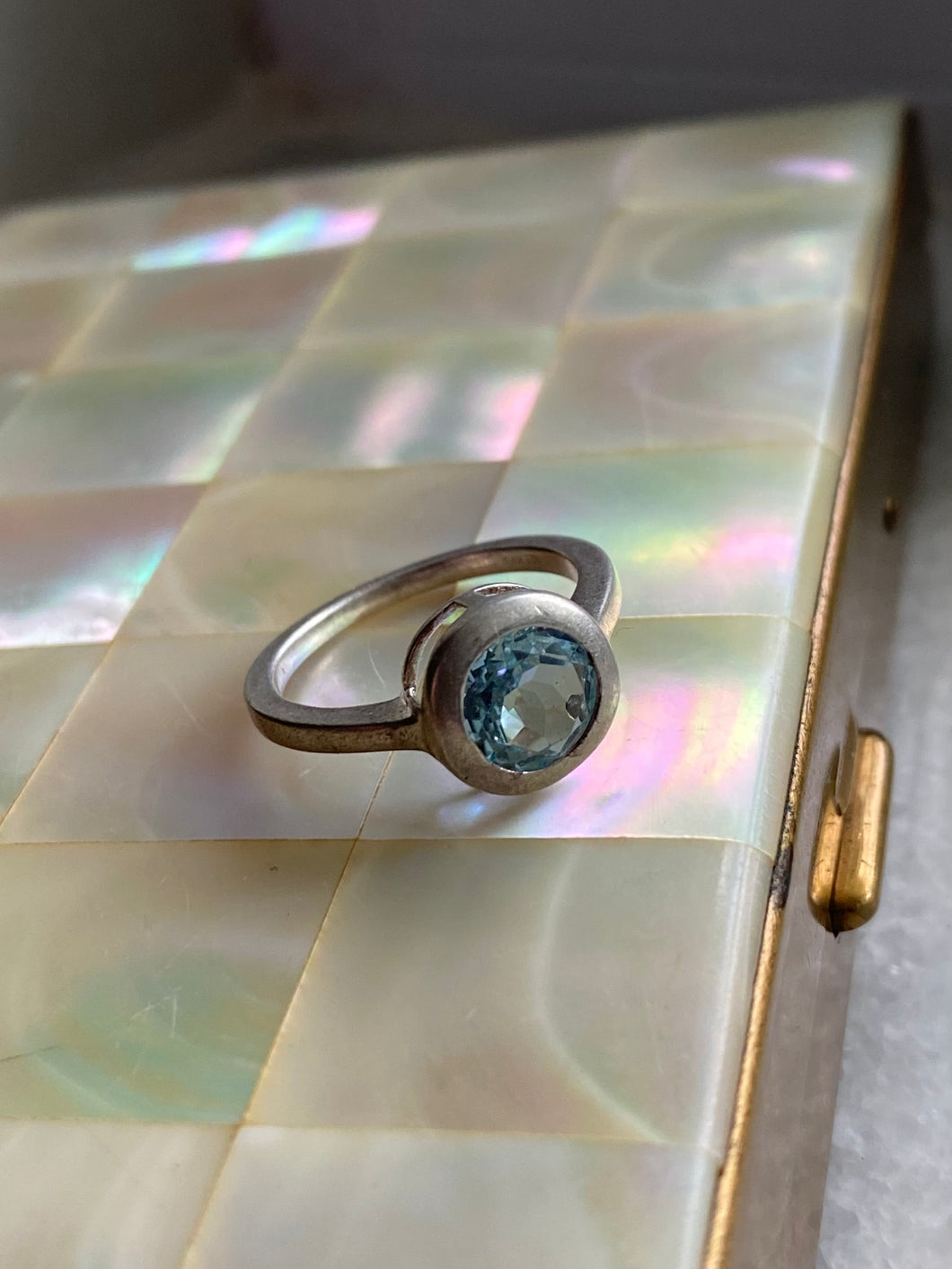 Blue Gemstone Sterling Silver Ring