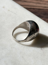 Load image into Gallery viewer, Vintage Etched Sterling Silver Dome Ring Size 8

