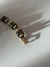 Load image into Gallery viewer, Florenza Vintage Gold Plated Gemstone Pearl Bracelet 7”
