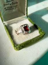 Load image into Gallery viewer, Red Glass Sterling Silver Ring Size 8
