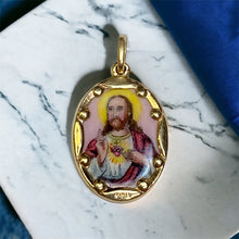Load image into Gallery viewer, 14k Gold Enamel Jesus Charm
