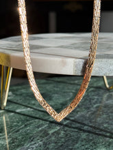 Load image into Gallery viewer, Italian Gold Vermeil V Necklace 15.5”
