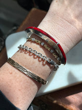 Load image into Gallery viewer, Mexico Vintage Red Inlay Sterling Silver Bangle Bracelet
