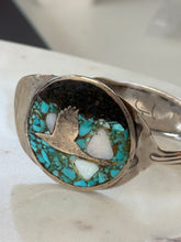 Load image into Gallery viewer, Vintage Sterling Inlay Cuff Bracelet
