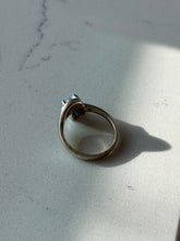 Load image into Gallery viewer, Vintage Blue Cats Eye Sterling Silver Ring Size 8
