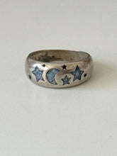 Load image into Gallery viewer, Celestial Inlay Sterling Silver Ring Size 4.75
