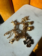 Load image into Gallery viewer, Good Luck Chunky Gold Plated Charm Bracelet 6”
