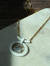 Load image into Gallery viewer, Vintage Swan White Enamel Costume Necklace 23”
