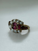 Load image into Gallery viewer, Art Deco 14k Gold Pearl &amp; Ruby Ring
