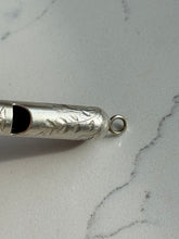 Load image into Gallery viewer, Antique Sterling Silver Etched Whistle Pendant
