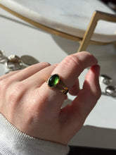 Load image into Gallery viewer, Vintage Peridot Solid 14k Yellow Gold Ring Size 8.25
