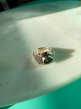 Load image into Gallery viewer, Peridot Sterling Silver &amp; 18k Gold Ring Size 6.5
