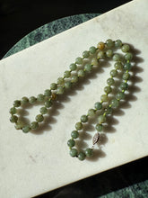 Load image into Gallery viewer, Vintage Sterling Silver Jade Bead Necklace 21”
