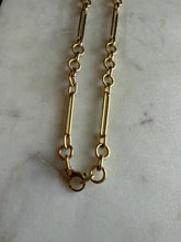 Load image into Gallery viewer, Italian Trombone Link 14k Gold Chain 17”
