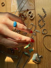 Load image into Gallery viewer, Vintage Blue Sterling Silver Ring
