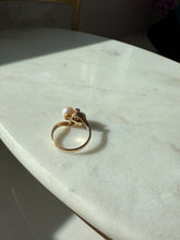 Load image into Gallery viewer, Toi et Moi Pearl &amp; Ruby 14k Yellow Gold Size 6
