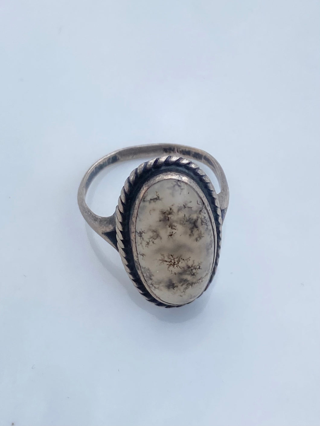 Moss Agate Sterling Silver Ring