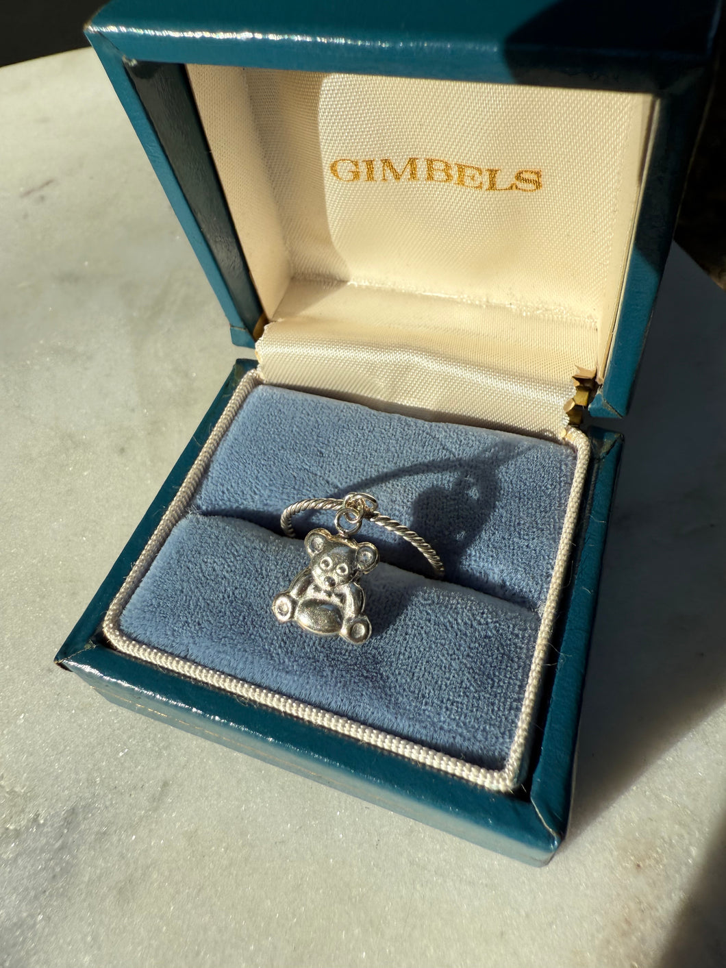 Teddy Bear Sterling Silver Ring Size 6