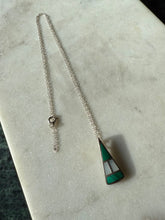 Load image into Gallery viewer, Malachite &amp; Mother of Pearl Inlay Sterling Silver Necklace
