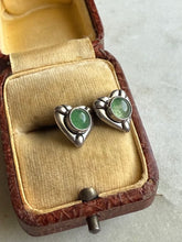 Load image into Gallery viewer, Green Chalcedony Heart Sterling Silver Earrings
