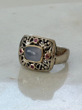 Load image into Gallery viewer, Chunky Sterling &amp; 18k Gold Ring Size 10
