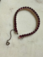 Load image into Gallery viewer, Vintage Red Gemstone Sterling Silver Tennis Bracelet 6.75”
