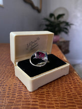 Load image into Gallery viewer, Midcentury Sterling Silver Spinel Signet Ring

