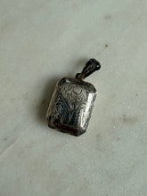 Load image into Gallery viewer, Etched Square Sterling Silver Locket Pendant
