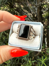 Load image into Gallery viewer, Black Onyx Sterling Silver Ring Size 7.5
