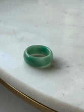 Load image into Gallery viewer, Chunky Green Jade Band Size 8.75
