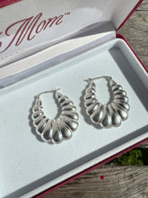 Load image into Gallery viewer, Shrimp Croissant Sterling Silver Hoop Earrings
