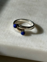 Load image into Gallery viewer, Vintage Lapis Sterling Silver Bypass Ring Size 7
