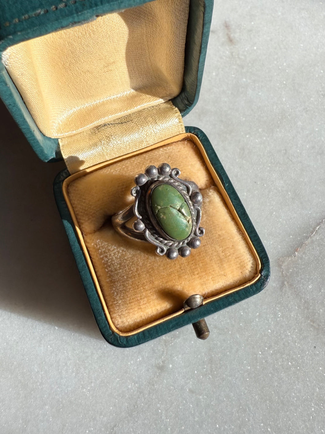 Turquoise Sterling Silver Vintage Ring Size 6.25