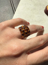 Load image into Gallery viewer, Garnet &amp; Citrine Gold Vermeil Ring Size 6

