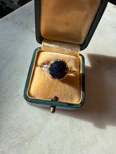 Load image into Gallery viewer, Blue Sapphire Gold Vermeil Ring Size 7.25
