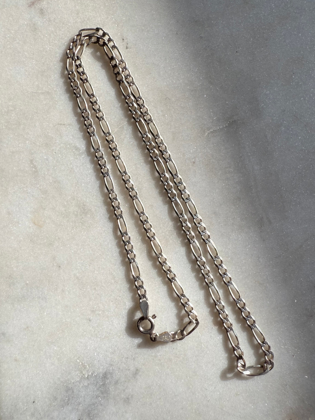 Figaro Sterling Silver Chain 20”