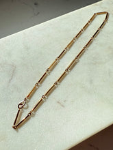 Load image into Gallery viewer, Bar Link 14k Gold Necklace 15”
