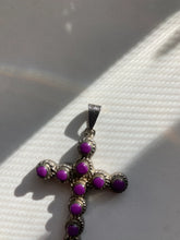 Load image into Gallery viewer, Purple Navajo Sterling Silver Cross Pendant
